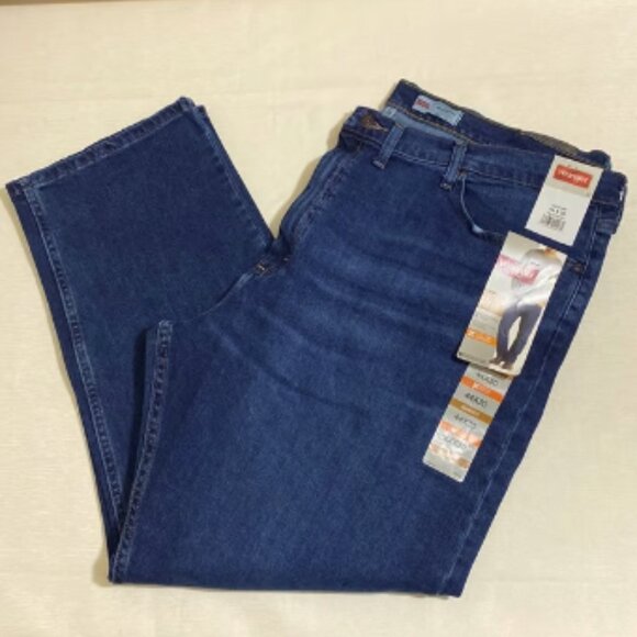 WRANGLER Men’s Relaxed Fit Straight Leg Blue Denim Jeans Size 44x30 - Picture 1 of 10